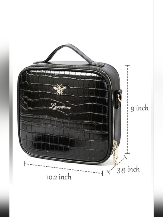 Lacattura Handbags - LACATTURA Croc-Embossed Multipurpose Makeup Bag NWOT